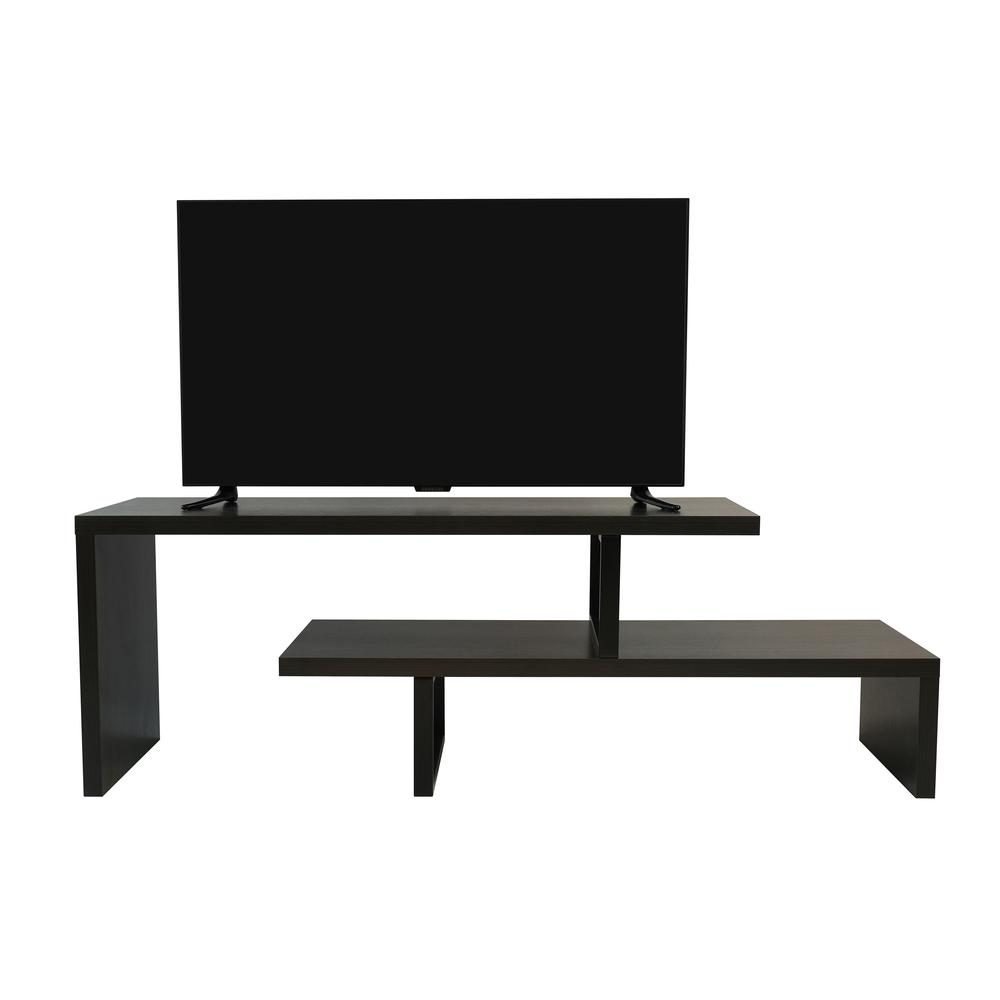 Orford Mid-Century Modern TV Stand with MDF Shelves and Powder Coated Iron Legs