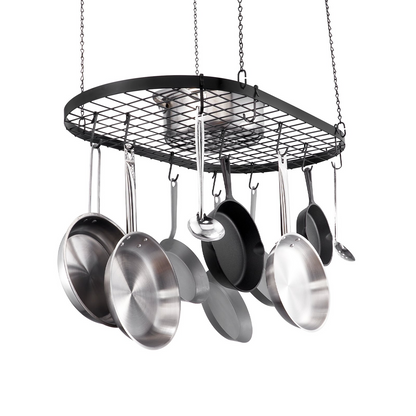 VEVOR 36" Ceiling Mount Pot Rack with 20 Hooks, 80 lbs Capacity