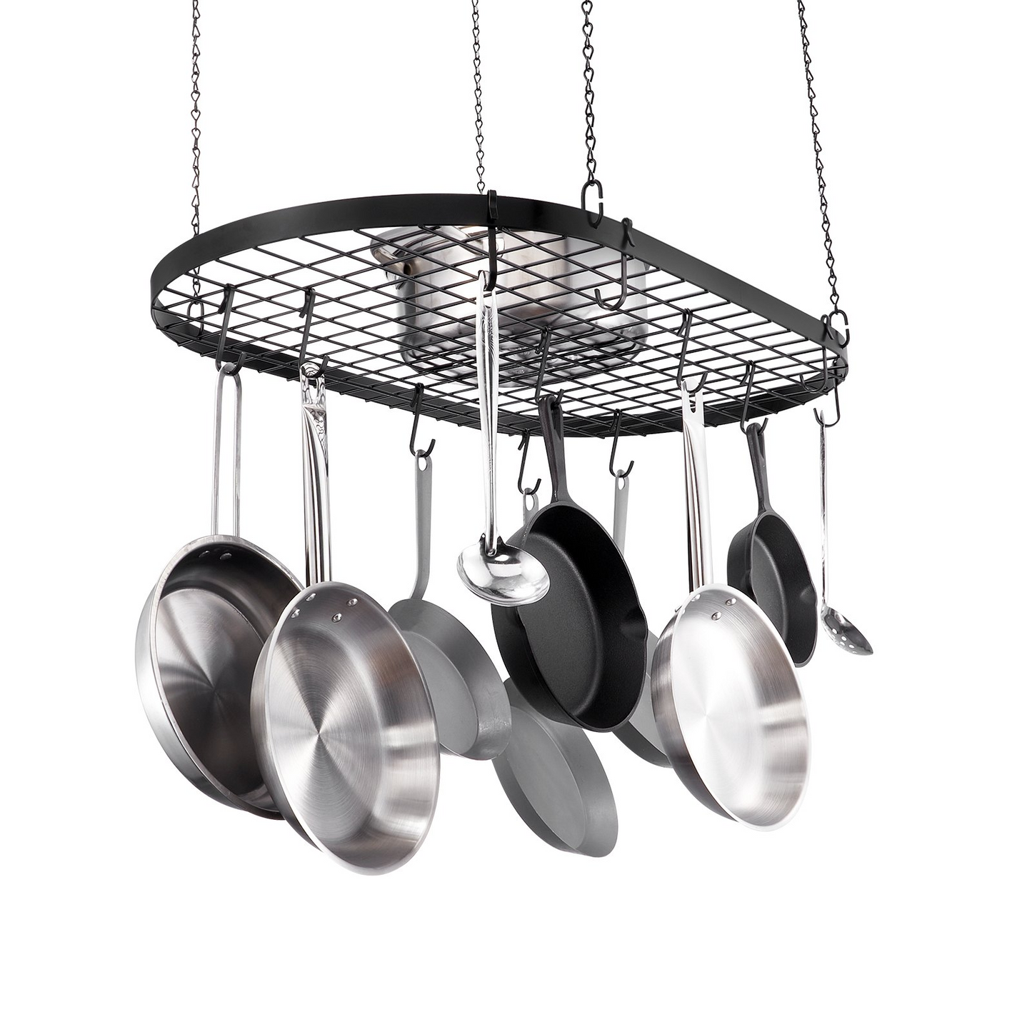 VEVOR 36" Ceiling Mount Pot Rack with 20 Hooks, 80 lbs Capacity