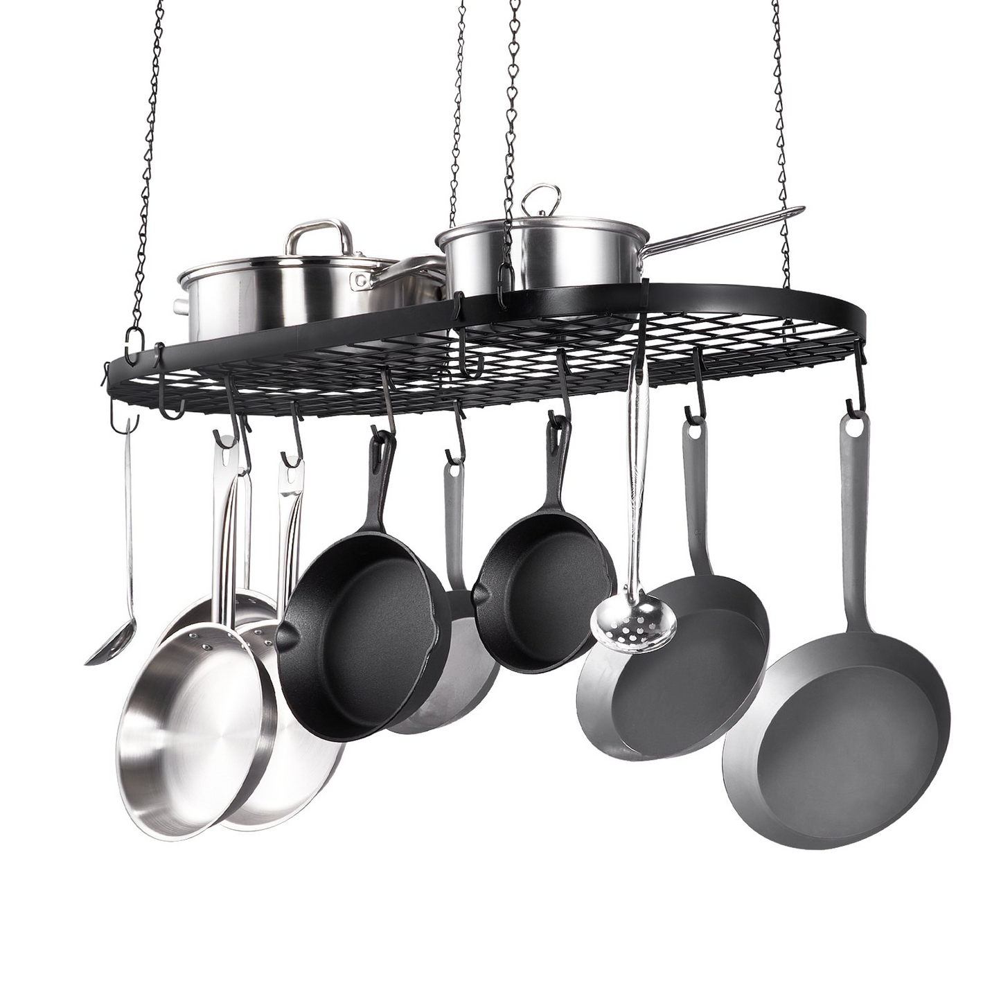 VEVOR 36" Ceiling Mount Pot Rack with 20 Hooks, 80 lbs Capacity