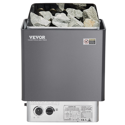 VEVOR 9KW Sauna Heater, Steam Bath Sauna Heater with Built-In Controls, Electric Sauna Stove, 3h Timer and Adjustable Temp for Max. 317-459 Cubic Feet, Home Hotel Spa Shower Use 220V, FCC Certification