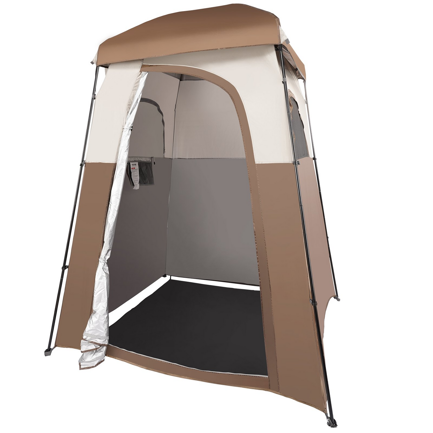 VEVOR Camping Shower Tent, 66" x 66" x 87" 1 Room Oversize Outdoor Portable Shelter, Privacy Tent with Detachable Top, Pockets, Hanging Rope and Clothesline, for Dressing, Changing, Toilet, Bathroom