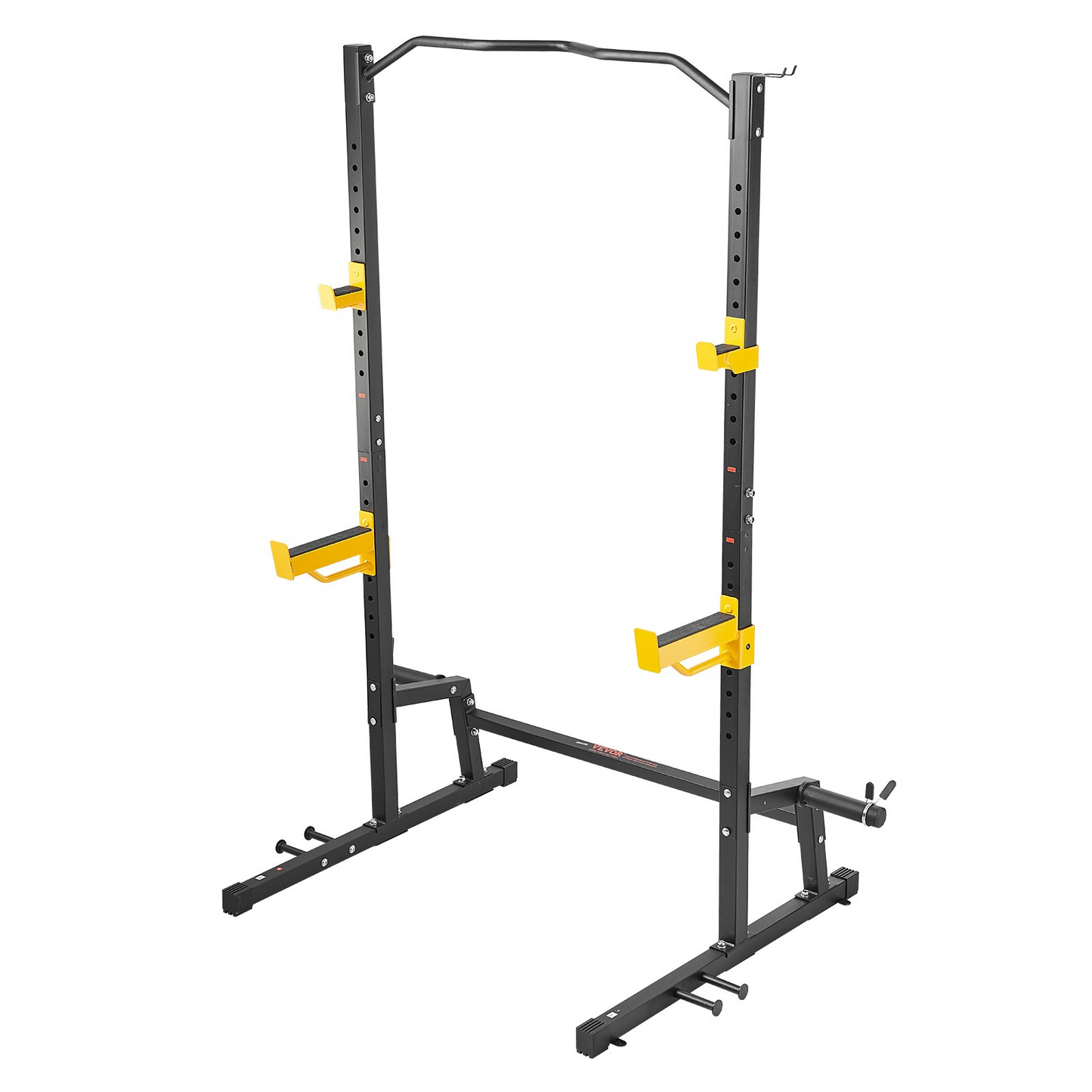 VEVOR Squat Stand Power Rack, Multi-Functional Power Rack with Pull up Bar, Hook, and Weight Plate Storage Attachment, Adjustable Power Rack Cage, Steel Exercise Squat Stand for Home Gym Equipment