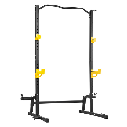 VEVOR Squat Stand Power Rack, Multi-Functional Power Rack with Pull up Bar, Hook, and Weight Plate Storage Attachment, Adjustable Power Rack Cage, Steel Exercise Squat Stand for Home Gym Equipment