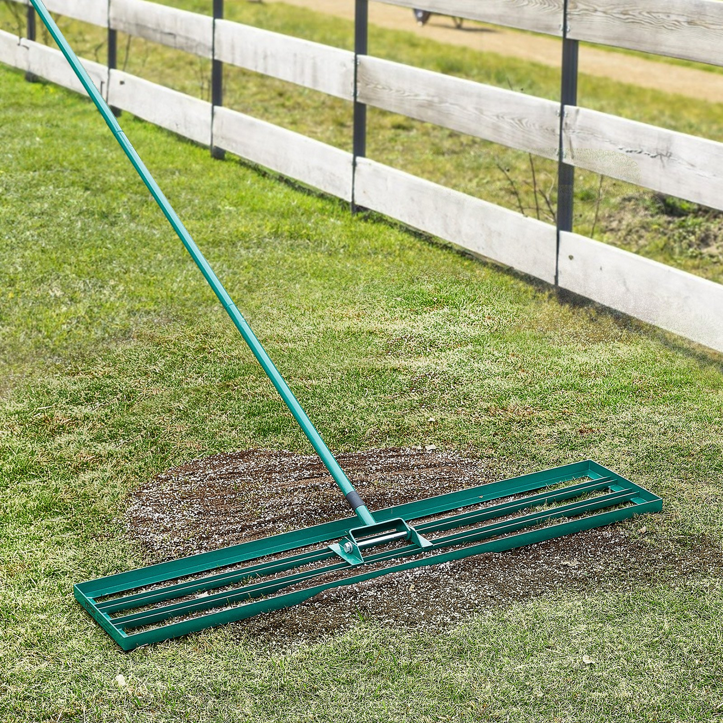 VEVOR 48"x10" Lawn Leveling Rake, Heavy-Duty Yard Tool with 78" Handle