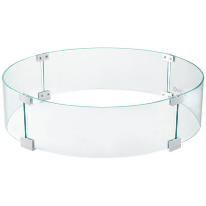 VEVOR Fire Pit Wind Guard, 26 x 26 x 6 Inch Glass Flame Guard