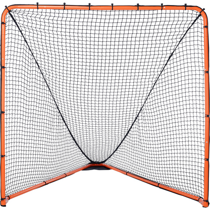 VEVOR Lacrosse Goal, 6' x 6' Lacrosse Net, Folding Portable Backyard Lacrosse Training Equipment, Steel Frame Training Net, Quick & Easy Setup Lacrosse Goal, Perfect for Youth Adult Training, Orange