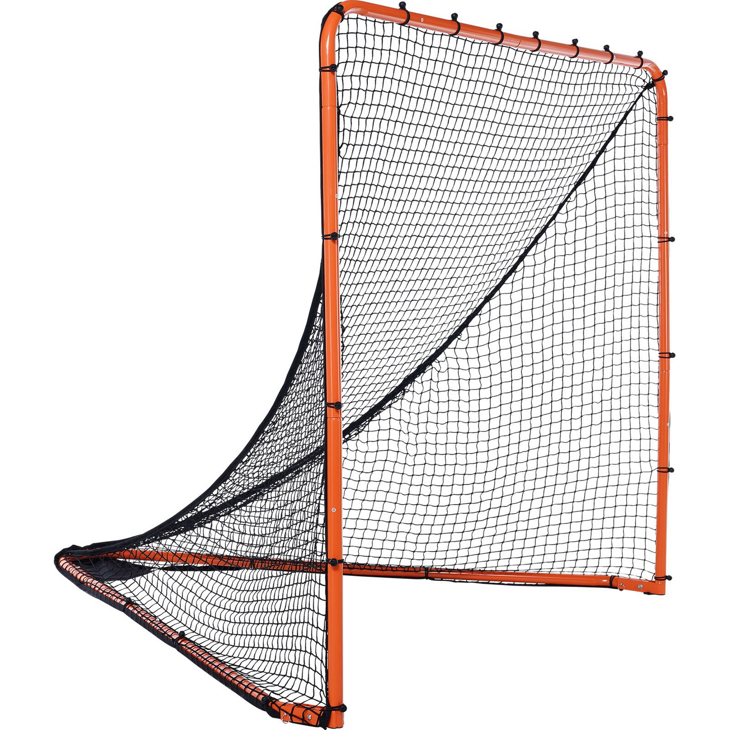 VEVOR Lacrosse Goal, 6' x 6' Lacrosse Net, Folding Portable Backyard Lacrosse Training Equipment, Steel Frame Training Net, Quick & Easy Setup Lacrosse Goal, Perfect for Youth Adult Training, Orange