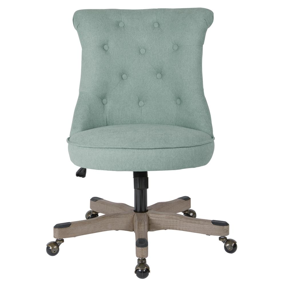 Hannah Tufted Office Chair | Mint Fabric | Grey Wood Base