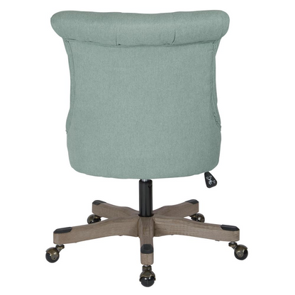 Hannah Tufted Office Chair | Mint Fabric | Grey Wood Base