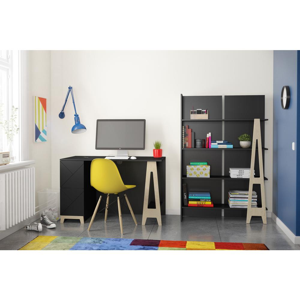 2-Drawer Home Office Desk, Black - Stylish and Functional | Atypik