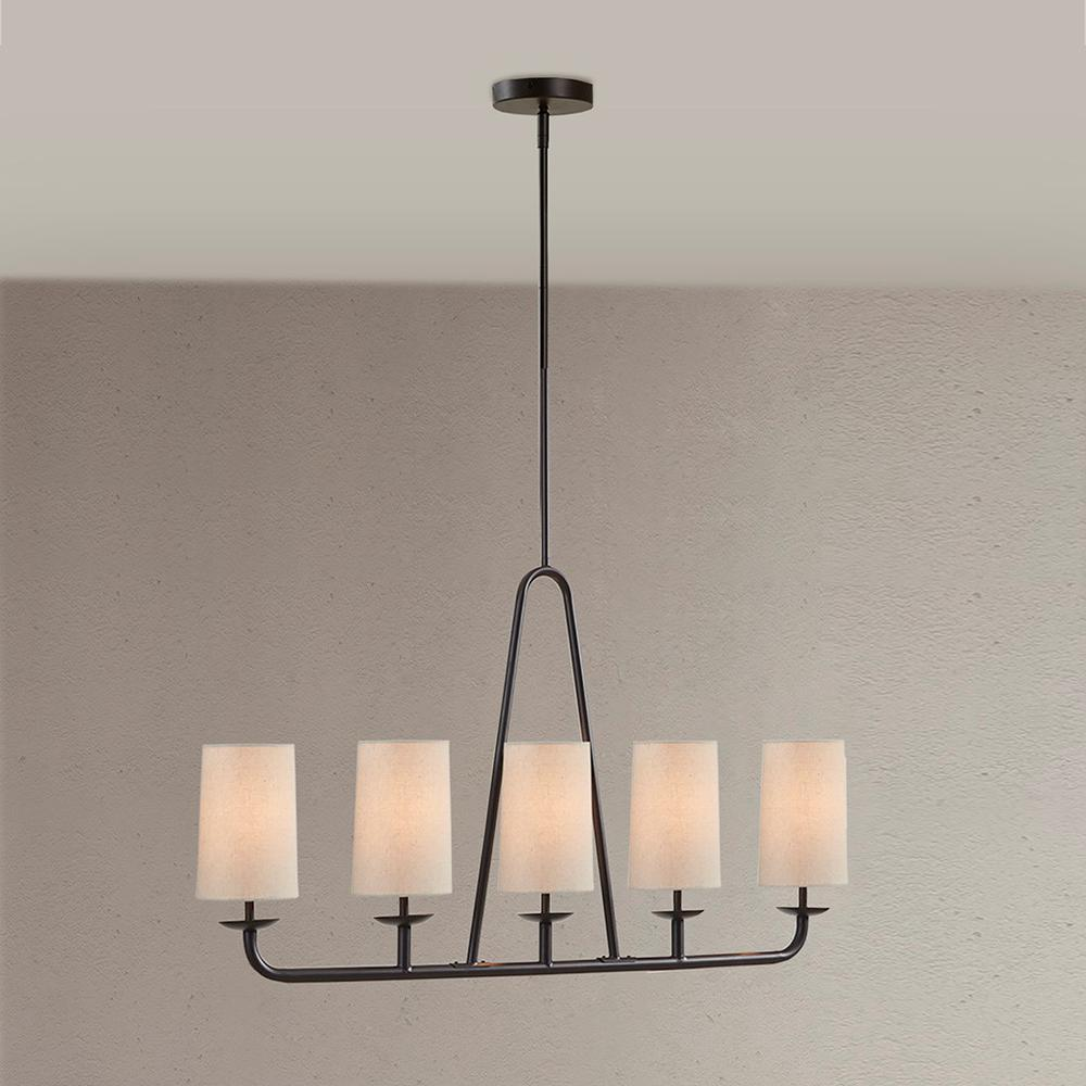 Serenitie 5-Light Linear Chandelier - Modern Farmhouse Style