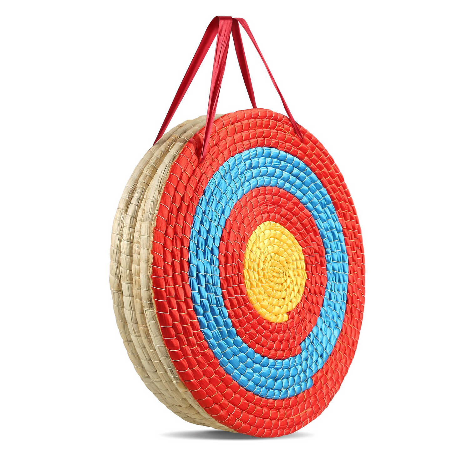 VEVOR Archery Target, 5 Layers 20" Arrow Target, Traditional Solid Straw Round Archery Target Shooting Bow, Hand-Made Arrows Target, Coloured Rope Target for Backyard Outdoor Hunting Shooting Practice