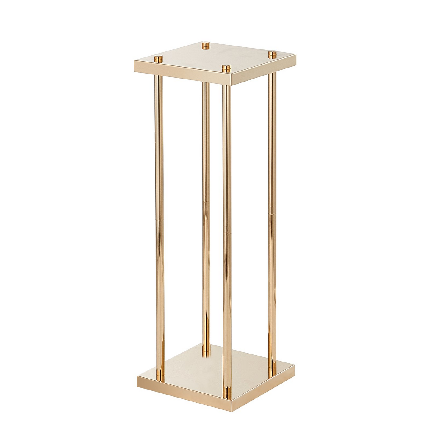 VEVOR 4PCS Gold Metal Column Wedding Flower Stand, 23.6inch High With Metal Laminate, Vase Geometric Centerpiece Stands, Cylindrical Floral Display Rack for Events Reception, Party Road Leads