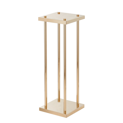 VEVOR 4PCS Gold Metal Column Wedding Flower Stand, 23.6inch High With Metal Laminate, Vase Geometric Centerpiece Stands, Cylindrical Floral Display Rack for Events Reception, Party Road Leads