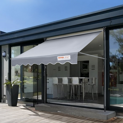 VEVOR 78" Manual Retractable Awning with 39" Sun Shade Curtain