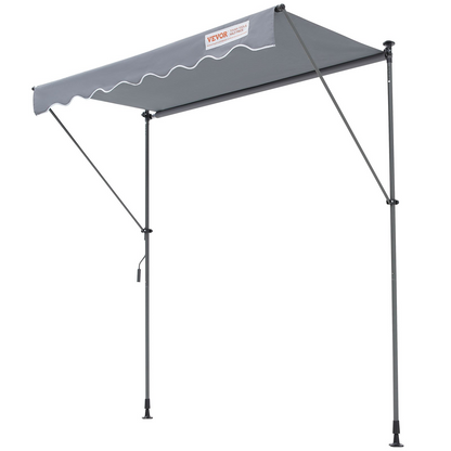 VEVOR 78" Manual Retractable Awning with 39" Sun Shade Curtain