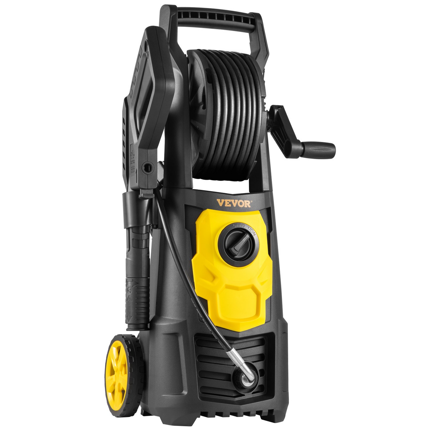 VEVOR Electric Pressure Washer, 2000 PSI, Max 1.65 GPM Power Washer w/ 30 ft Hose & Reel, 5 Quick Connect Nozzles, Foam Cannon, Portable to Clean Patios, Cars, Fences, Driveways, ETL Listed