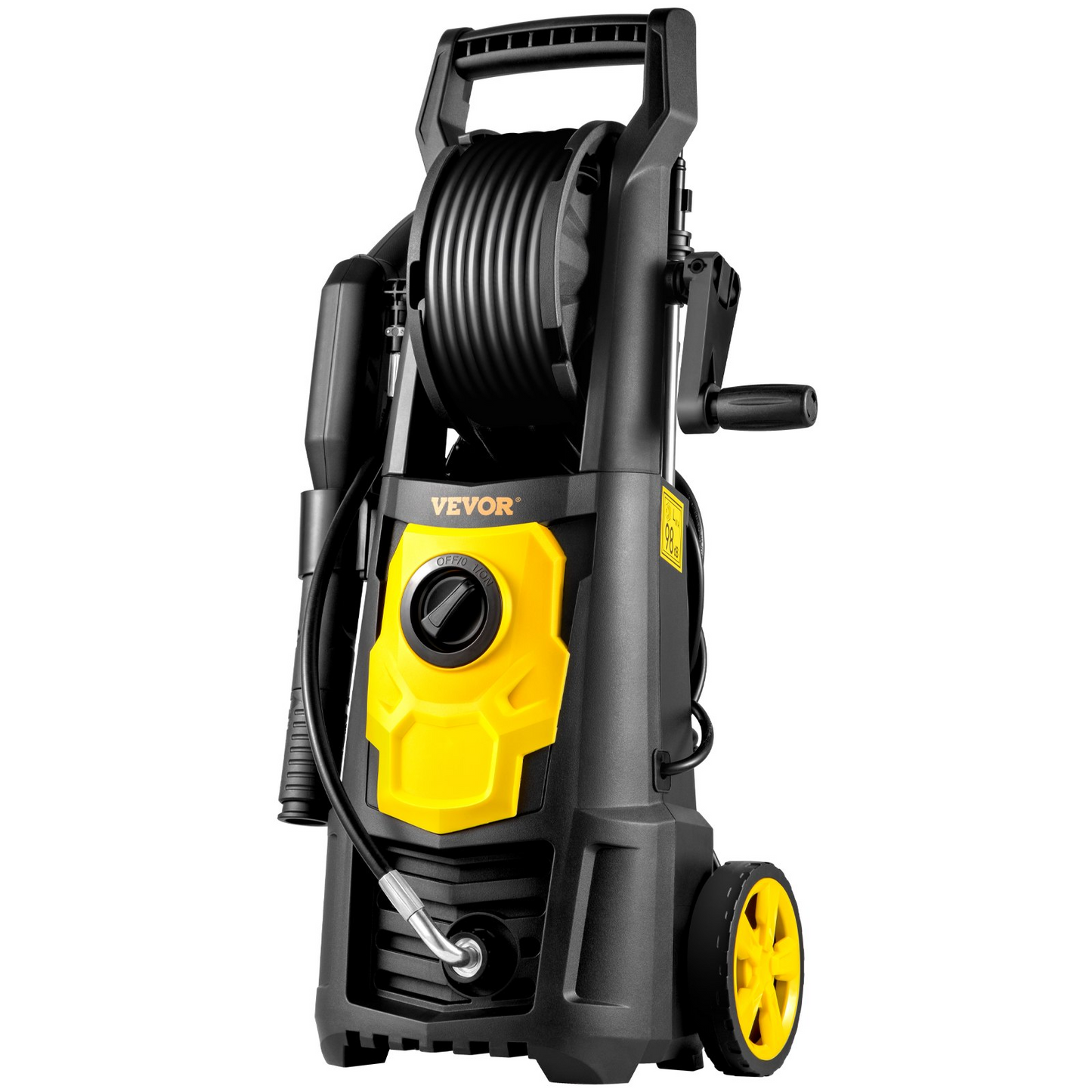 VEVOR Electric Pressure Washer, 2000 PSI, Max 1.65 GPM Power Washer w/ 30 ft Hose & Reel, 5 Quick Connect Nozzles, Foam Cannon, Portable to Clean Patios, Cars, Fences, Driveways, ETL Listed