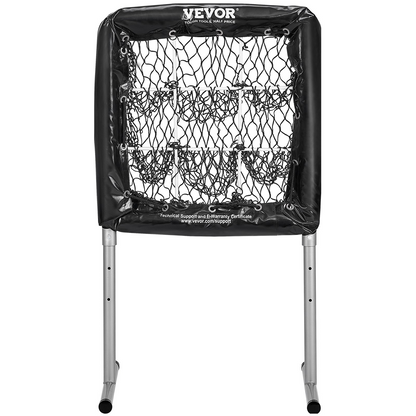 VEVOR 9 Hole Baseball Net, 28"x27" Softball Baseball Training Equipment for Hitting Pitching Practice, Heavy Duty Height Adjustable Trainer Aid with Strike Zone & 4 Ground Stakes, for Youth Adults