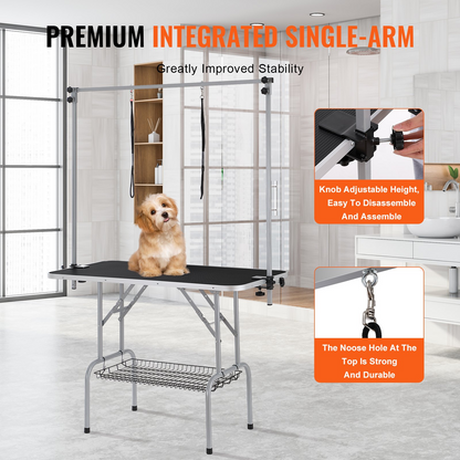 VEVOR Pet Grooming Table Two Arms with Clamp, 46'' Dog Grooming Station