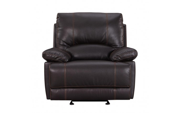 41" Brown Leather Match Recliner - Luxurious and Functional | Perfect for Relaxation