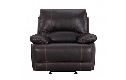 41" Brown Leather Match Recliner - Luxurious and Functional | Perfect for Relaxation