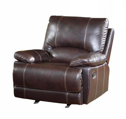 41" Brown Leather Match Recliner - Luxurious and Functional | Perfect for Relaxation