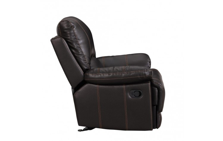 41" Brown Leather Match Recliner - Luxurious and Functional | Perfect for Relaxation