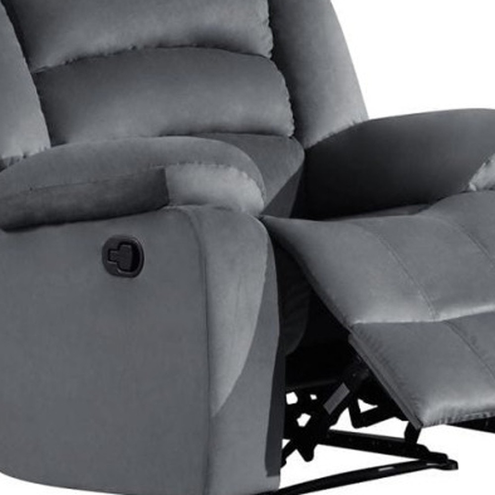 Three Piece Indoor Gray Microsuede Six Person Seating Set | Cozy Haven of Comfort and Style