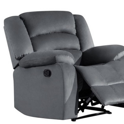 Three Piece Indoor Gray Microsuede Six Person Seating Set | Cozy Haven of Comfort and Style