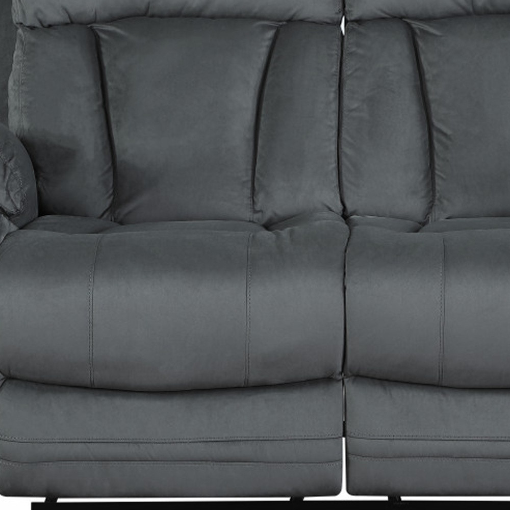 Two Piece Indoor Gray Microsuede Five Person Seating Set - Comfortable and Stylish | [Brand Name]