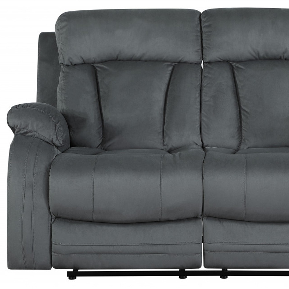 Two Piece Indoor Gray Microsuede Five Person Seating Set - Comfortable and Stylish | [Brand Name]