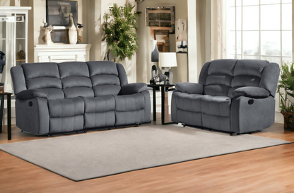 Indoor Gray Microsuede Five Person Seating Set - Luxurious Comfort and Style