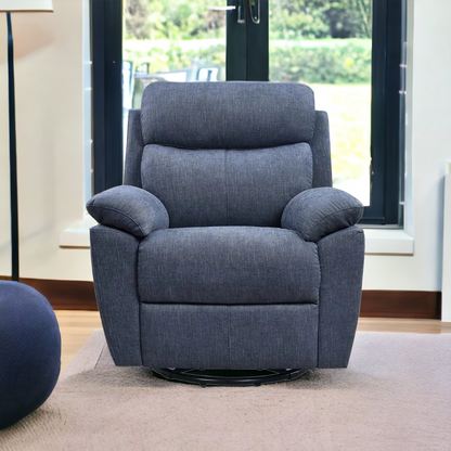 35" Blue Fabric Power Recliner with USB - Ultimate Comfort and Convenience