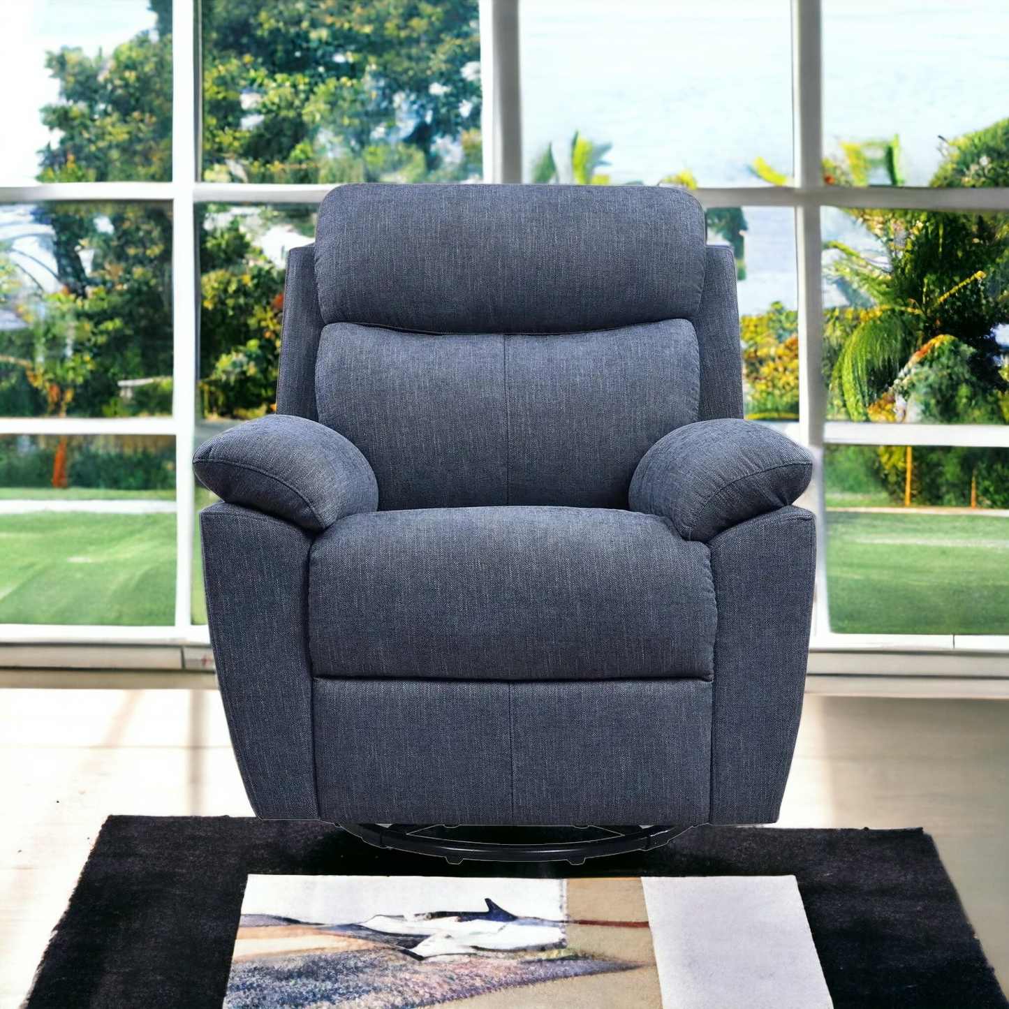 35" Blue Fabric Power Recliner with USB - Ultimate Comfort and Convenience