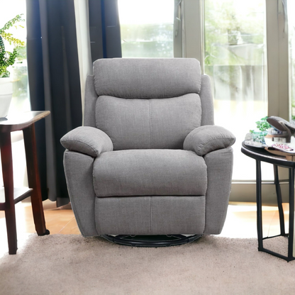 35" Light Gray Fabric Power Recliner With USB - Ultimate Comfort and Convenience