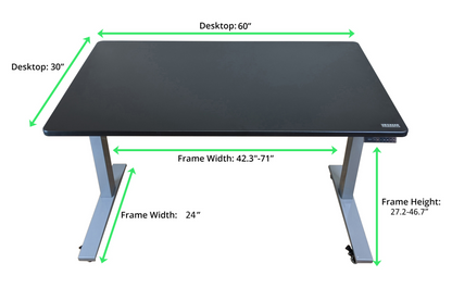 Premier 45" Gray Dual Motor Electric Office Adjustable Standing Desk