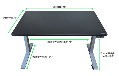 Premier 52" Silver Dual Motor Electric Office Adjustable Standing Desk