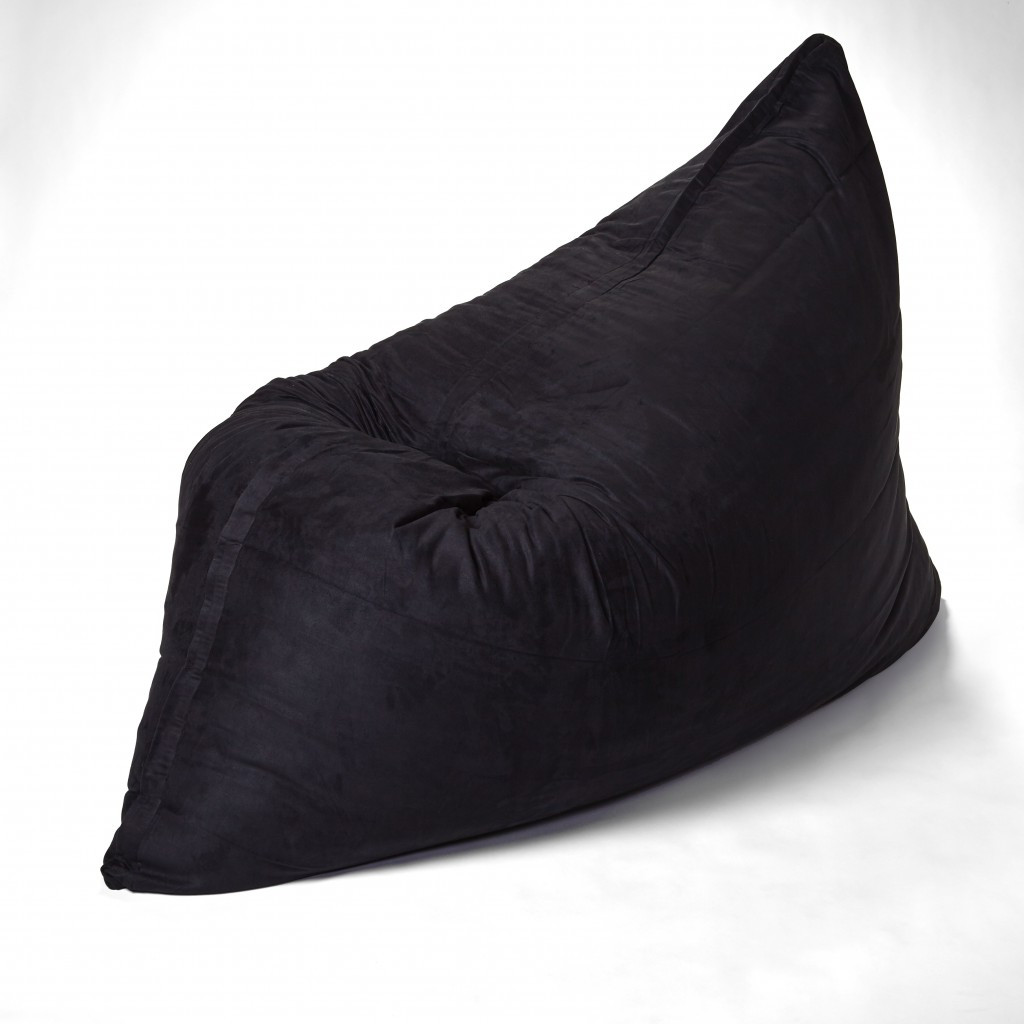 "78"" x 58"" Black Faux Fur Sofa Sack Bean Bag Lounger"