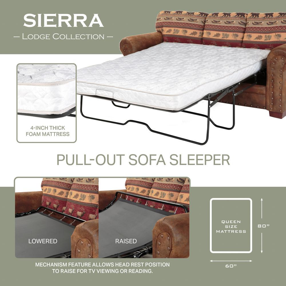 Sierra Lodge Sleeper Sofa - Rustic Lodge-Inspired Design, Cozy Comfort