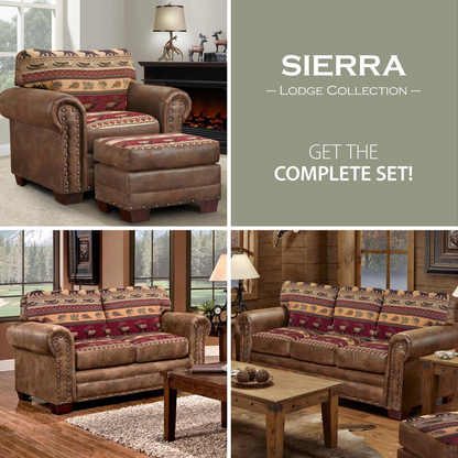 Sierra Lodge - 4 Pc Set with Sleeper | Rustic Lodge-Inspired Design