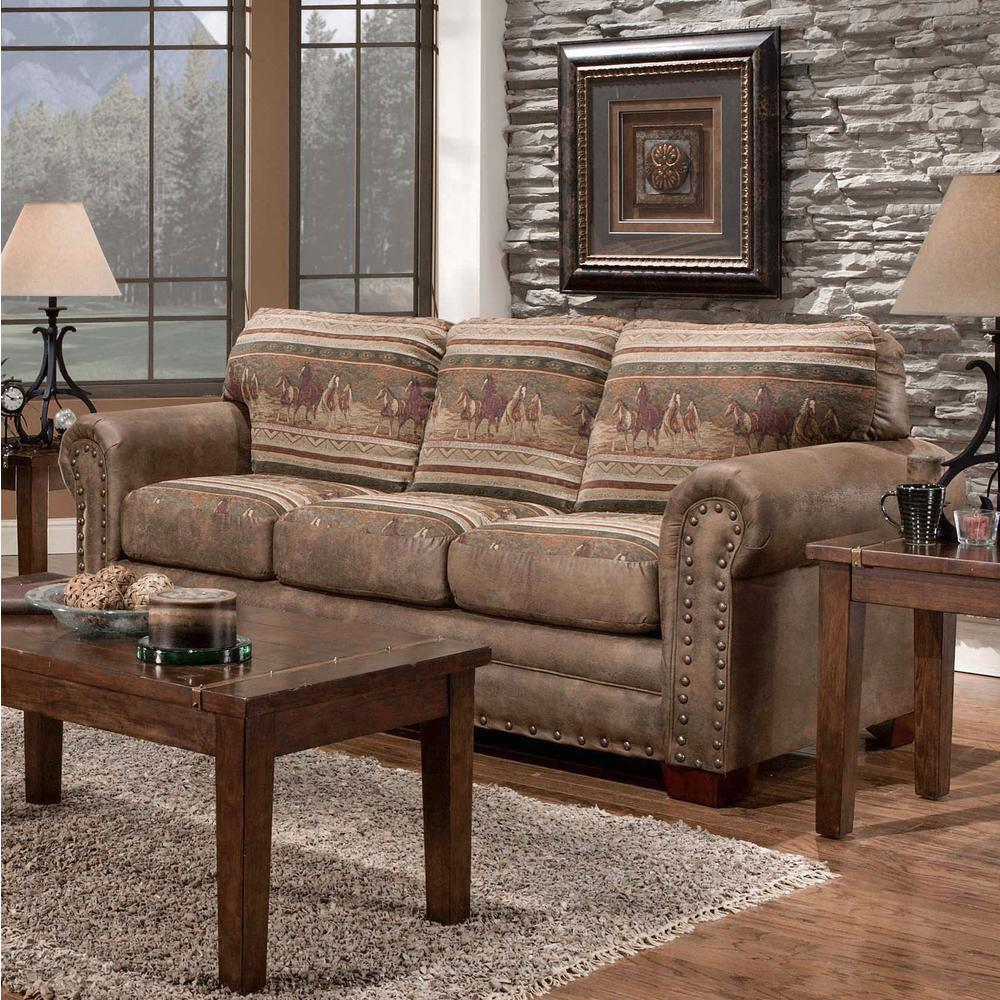 Wild Horses Sleeper Sofa - Rustic Lodge-Inspired Design | Cozy and Durable Furniture