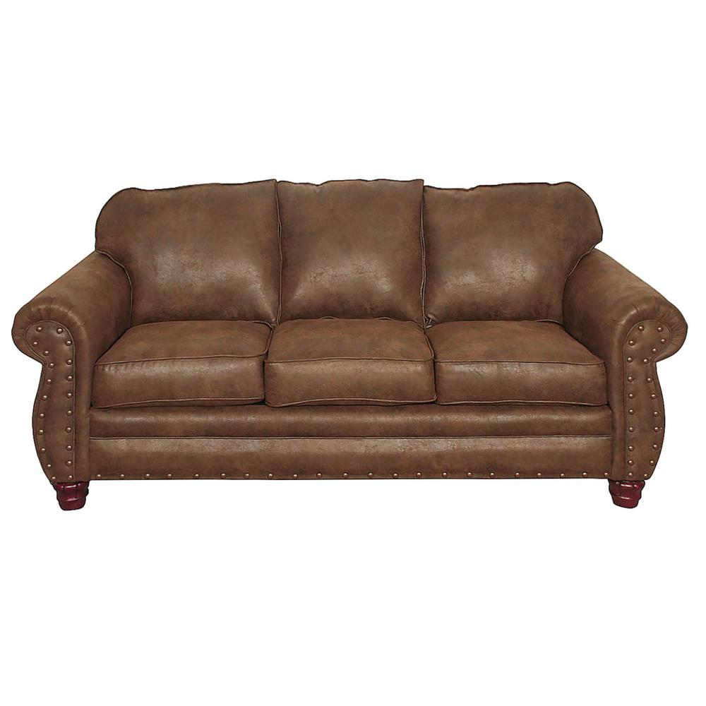 Upgrade Your Living Room with the Sedona Sleeper Sofa | Leather-Look Microfiber | Rustic Design