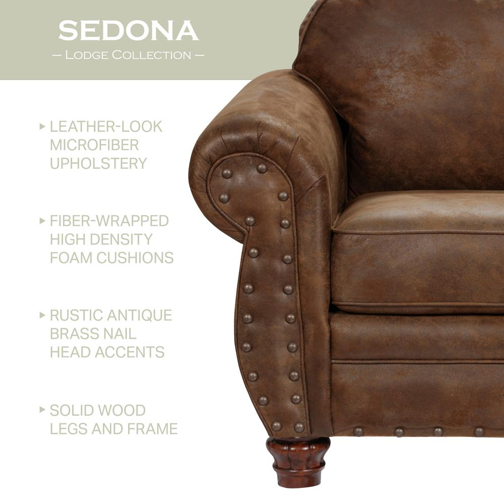 Upgrade Your Living Room with the Sedona Sleeper Sofa | Leather-Look Microfiber | Rustic Design