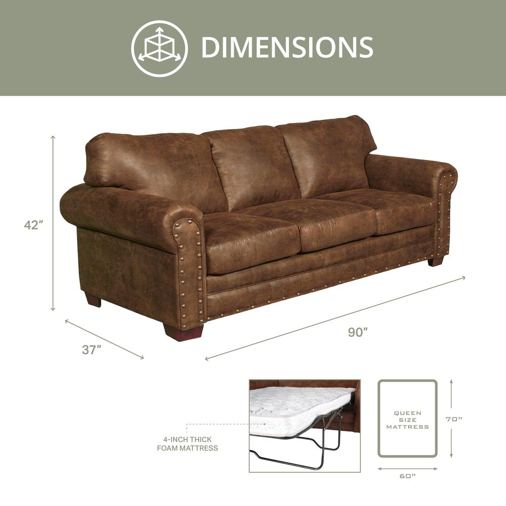 Buckskin Sleeper Sofa | Leather-Look Microfiber | Rustic Design