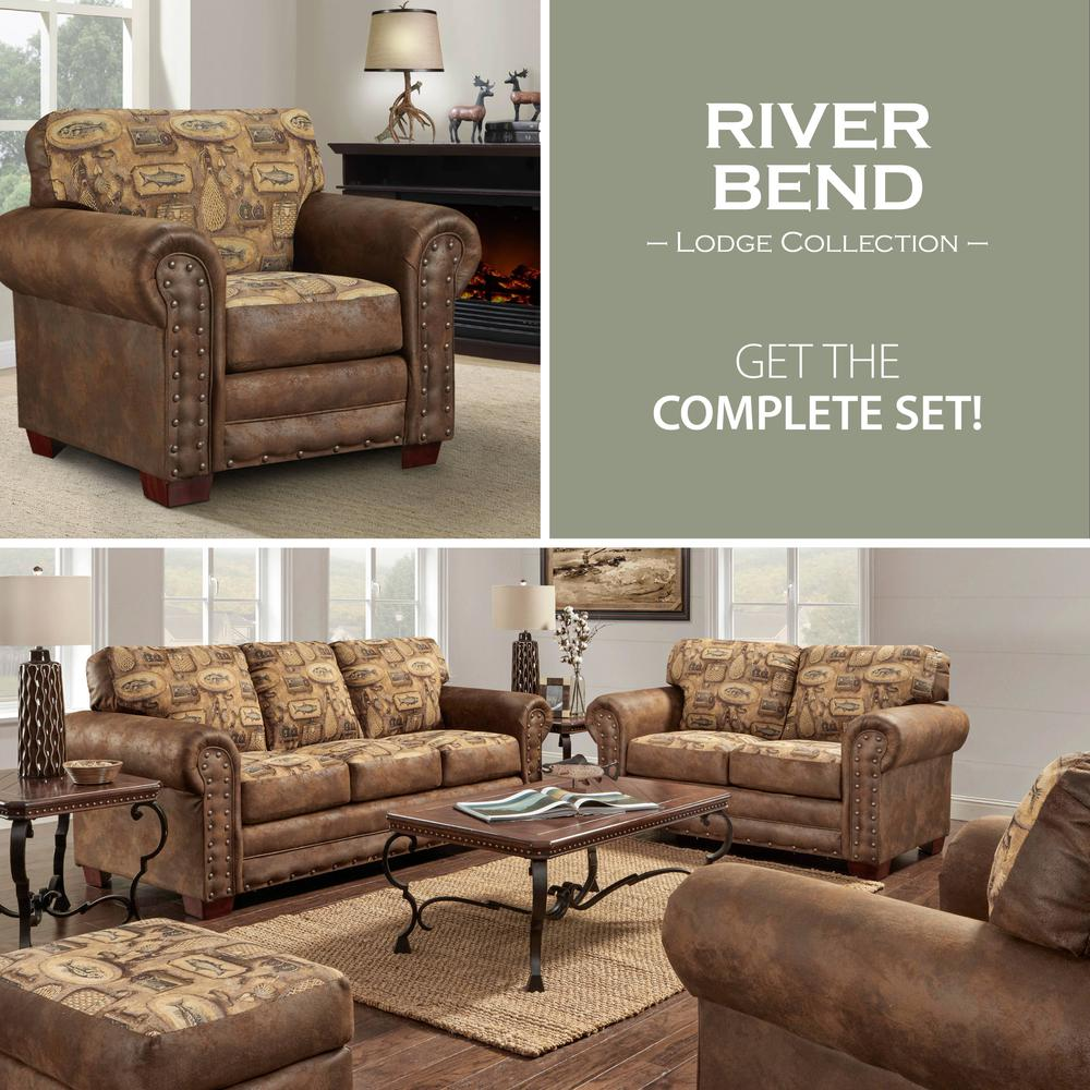 River Bend 4-Piece Set with Sleeper | Rustic Fishing Cabin Style