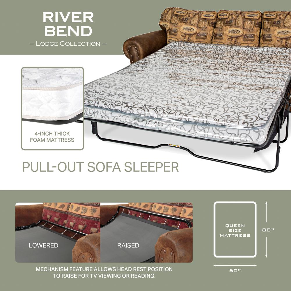 River Bend Sleeper Sofa - Cozy Rustic Fishing Cabin Inspired Design