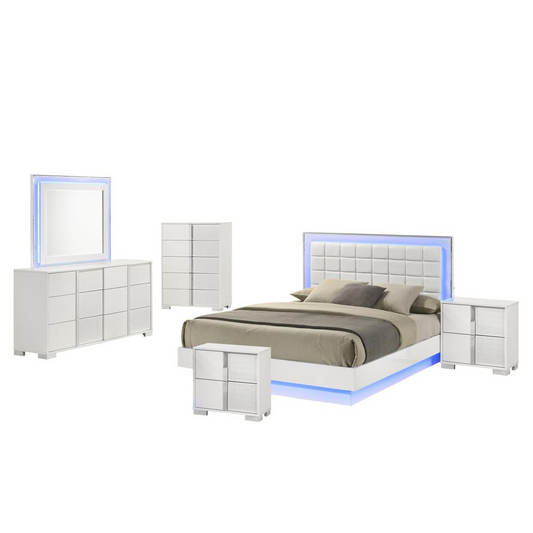 6-Piece Futuristic Bedroom Set, Eastern King Size (Platform) Bed - Experience the Future of Comfort