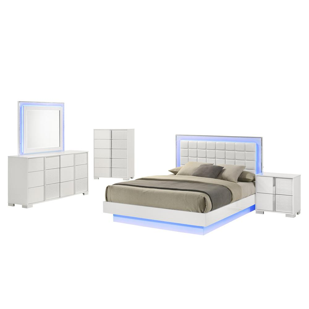 🌟🛏️ Futuristic 5-Piece Bedroom Set, Queen Size | Platform Bed